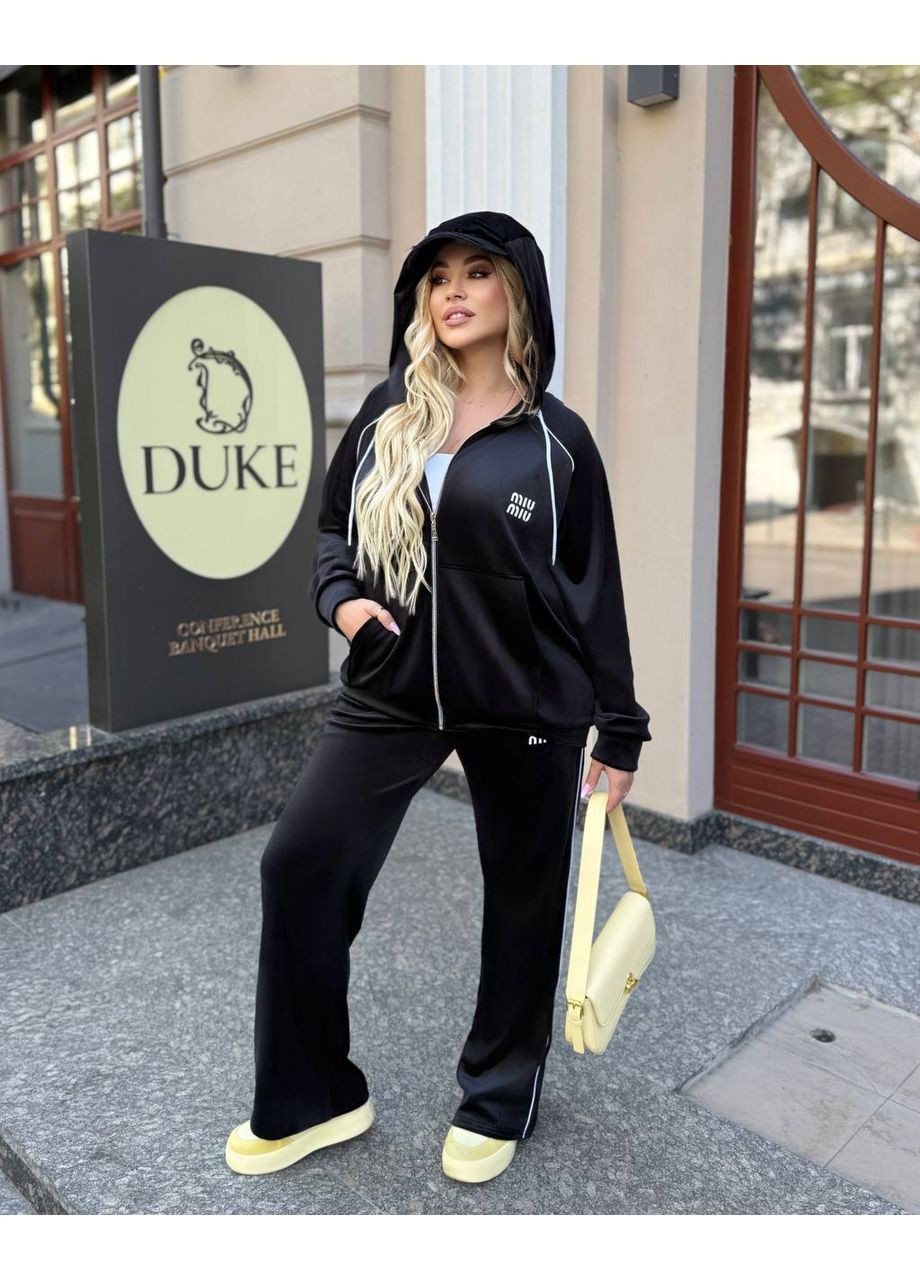 Жіночий костюм з турецького велюру – кофта на блискавці та штани палаццо Україна (361241161)