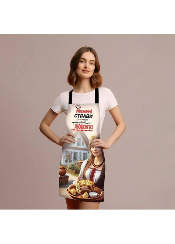 Фартук с дизайном Мамины блюда Прикольный фартук с принтом размер 80×60 Україна ТД (369659153)