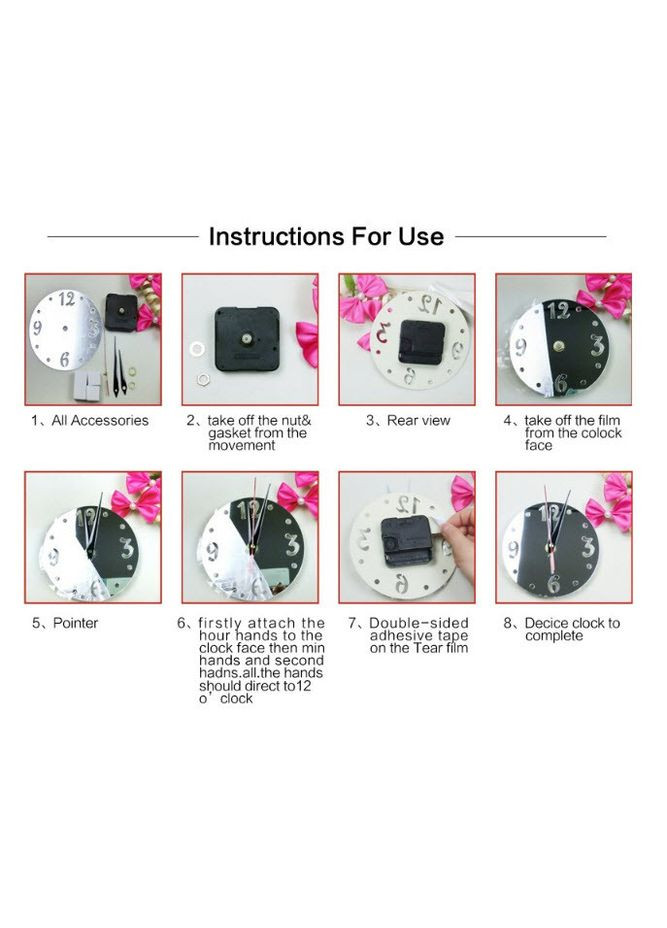 Часы зеркальные до 40см Лапки кота Серебро No Brand (302241805)