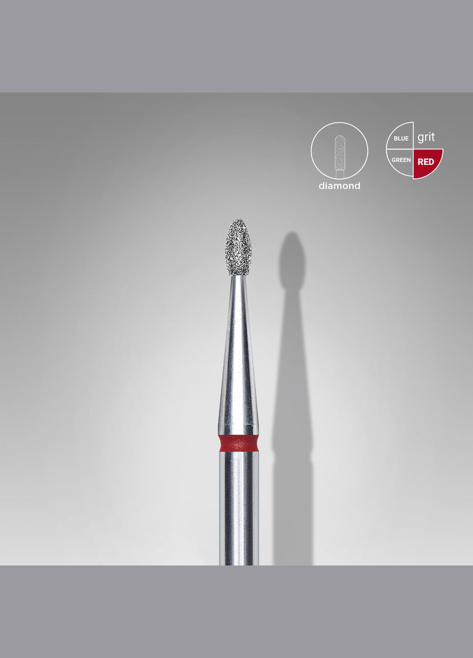 Фреза алмазная для маникюра капля Pro Expert красная 1.6 мм Staleks (338426688)