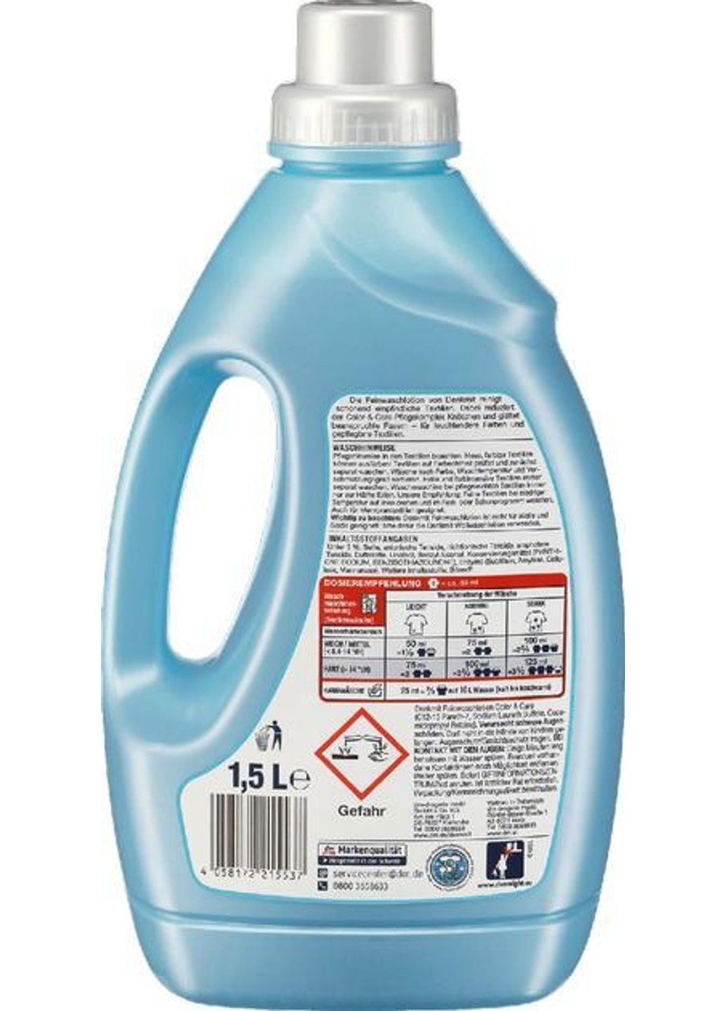 Гель для стирки деликатных вещей Feinwaschlotion Color&Care 1500мл 30 стирок Denkmit (331787118)