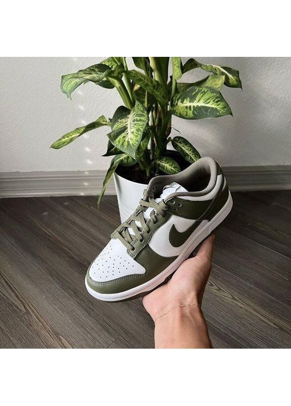 Білі Осінні кросівки чоловічі nike dunk low medium olive найк сб данк No Brand