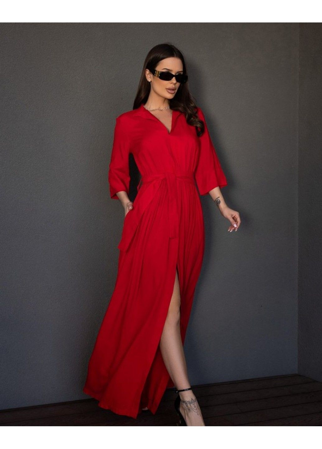 Червона повсякденний сукня issa pus 14686 червоний ISSA PLUS