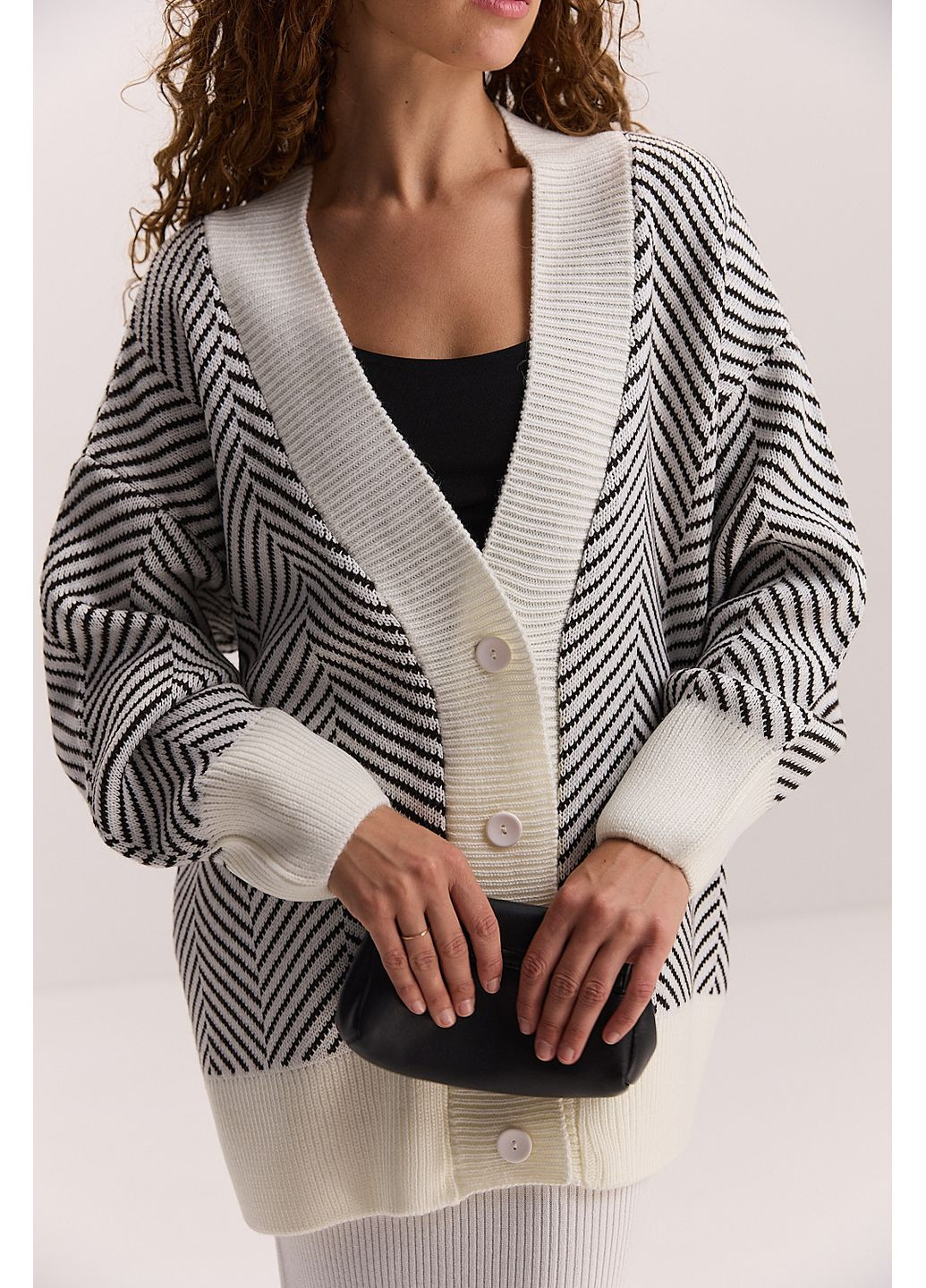 В`язаний жіночий кардиган oversize з візерунком ялинка Arjen (353036818)