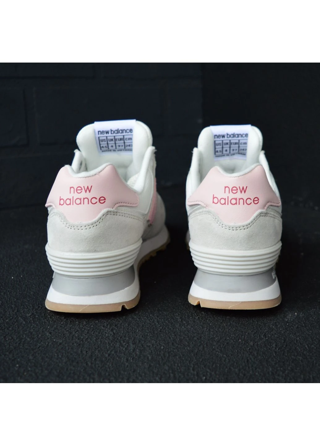 New Balance 574 Gray Pink сірі з рожевим Vakko комбіновані всесезони (376437173)