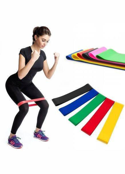 Набор фитнес резинок 5 шт для тренировки с чехлом No Brand (331162756)