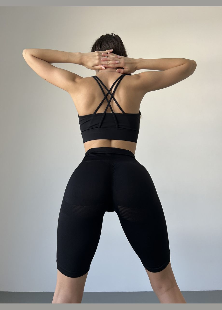 Велосипедки спортивні з ефектом пуш-ап, чорного кольору, розмір S Trends (330245349)