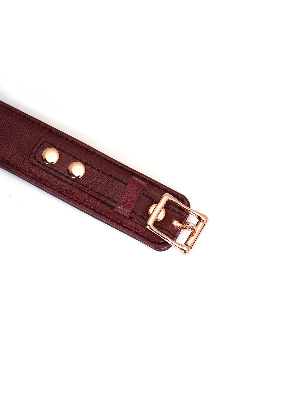 Кожаный ошейник с поводком Wine Red Curved Collar, замок-сердечко - CherryLove Liebe Seele (339868107)