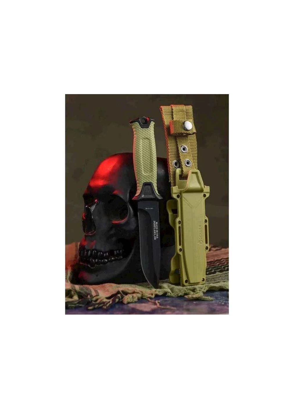 Ніж чорний 25см U.S.A. Gerber Strongarm Fixed oliva ТМ КИТАЙ No Brand (387438569)