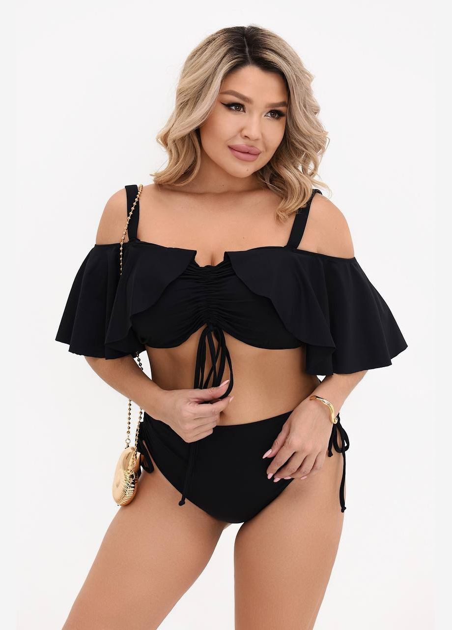 Черный демисезонный купальник раздельный Україна Your style