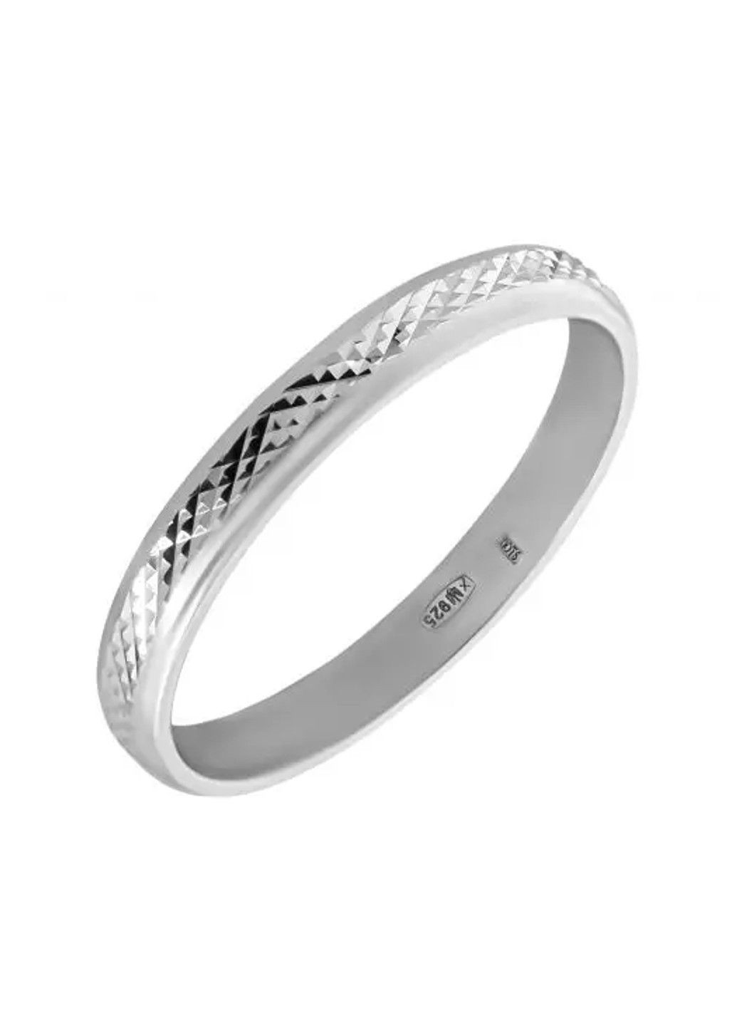 Серебряное обручальное кольцо Классическое тонкое с огранкой 15.5р UMAX (291883938)