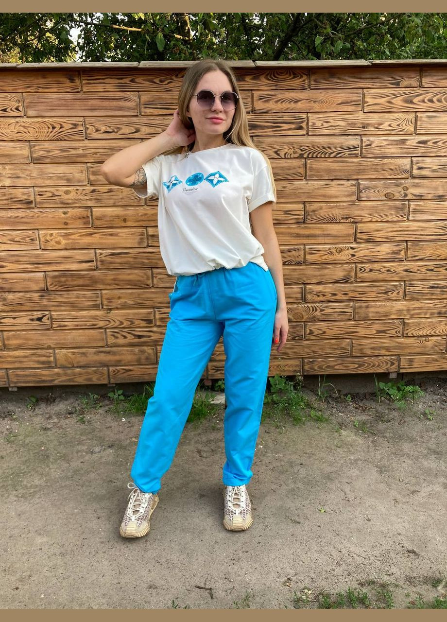 Жіночий прогулянковий костюм з футболкою на літо Raw спортшик (317185964)