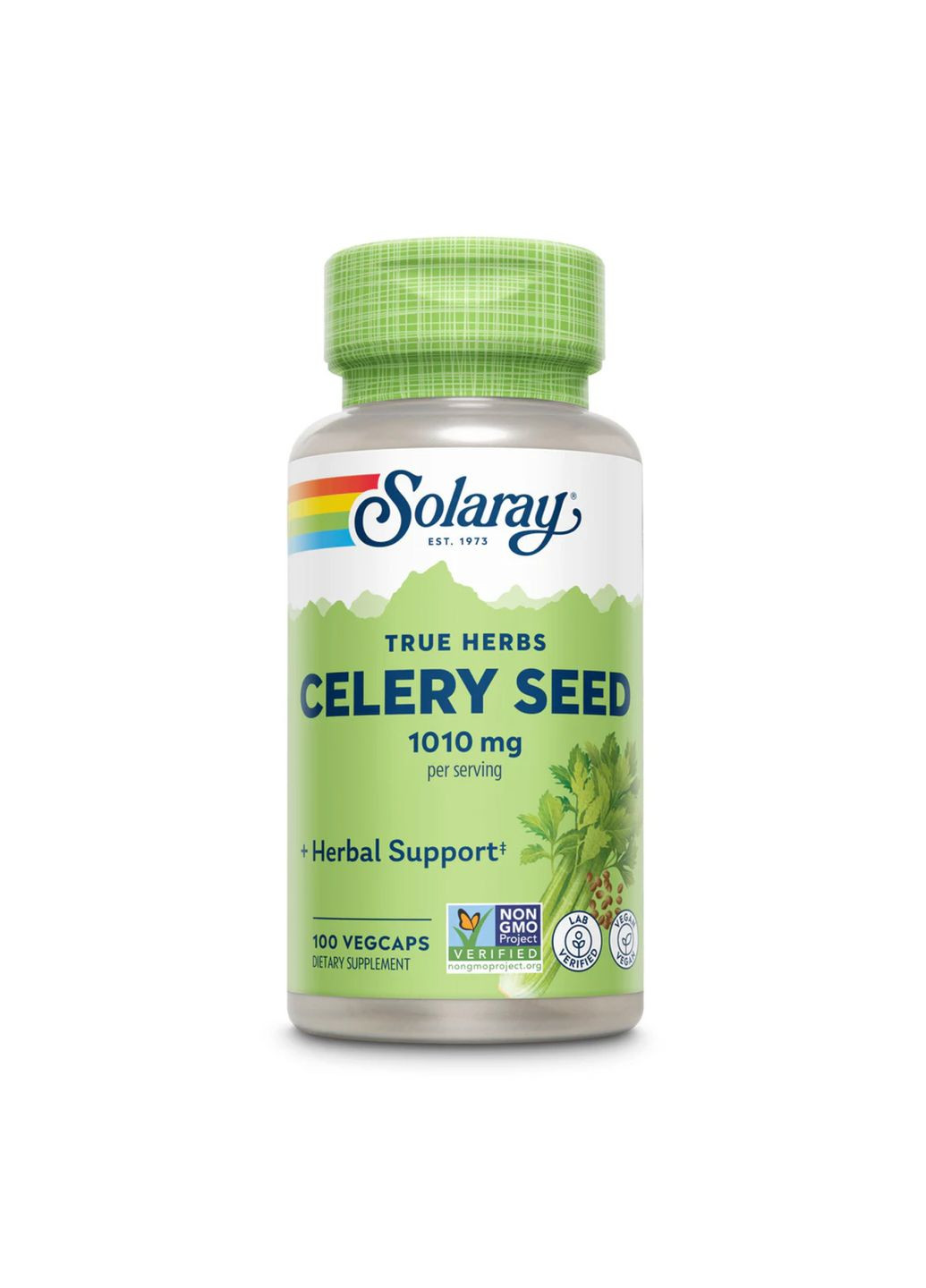Семена селери 1010мг веганські для здоров'я суглобів і серця 100 капсул Solaray (367957542)