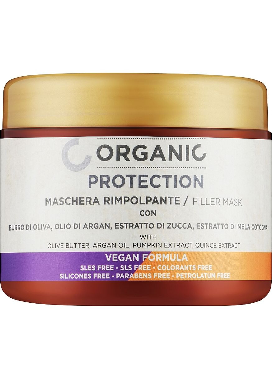 Укрепляющая филлер маска для сухих, поврежденных и наращенных волос Organic Filler Mask 500ml (1286749-195170) Punti di Vista (368643694)