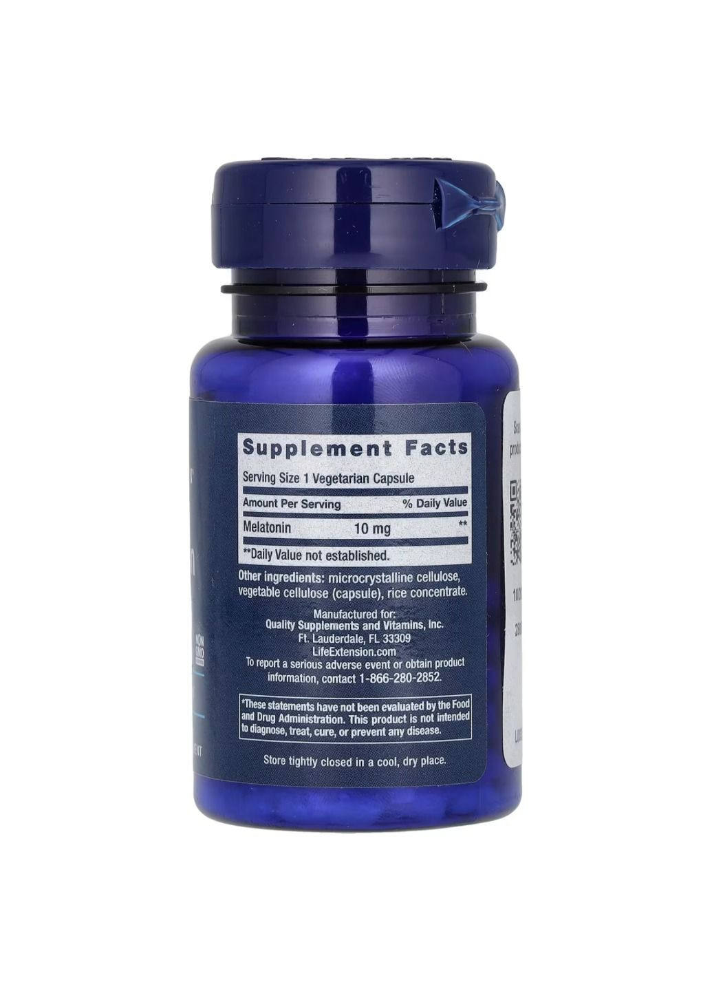 Мелатонин, Melatonin 10 mg - 60 veg caps Life Extension (304025839)