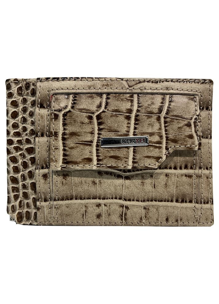 Зажим для купюр из натуральной кожи бежевый турецкий 0460-526 Karya (336377842)