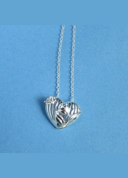 Посеребрённый кулон на цепи Сердце с тюльпанами Fashion Jewelry (338431178)