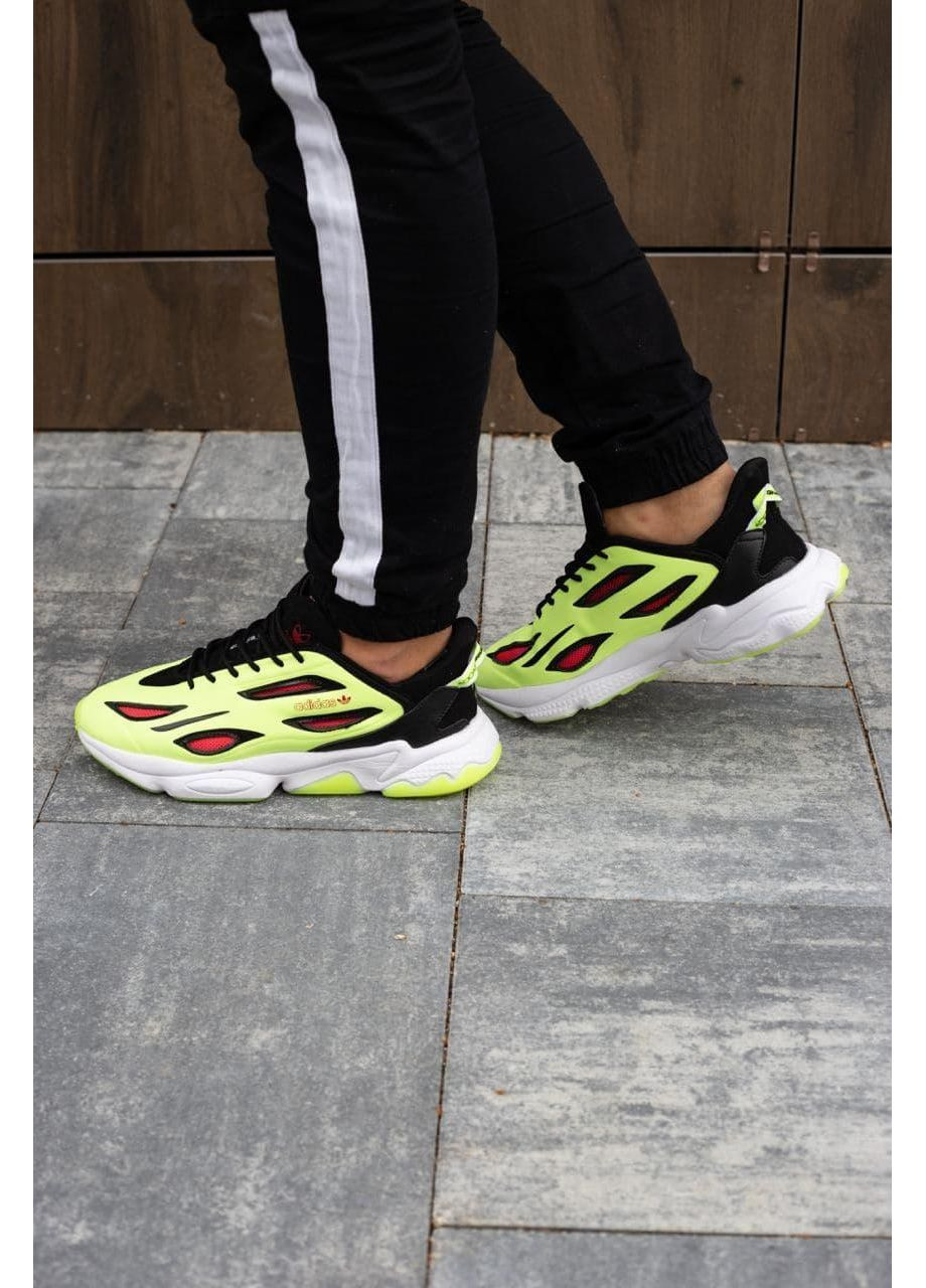 Серые демисезонные кроссовки мужские adidas ozweego celox neon green адидас озвиго No Brand
