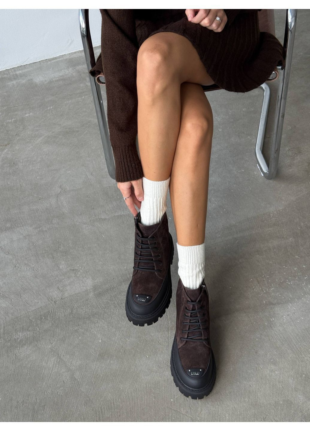 Зимние зимние ботинки Helen из натуральной замши