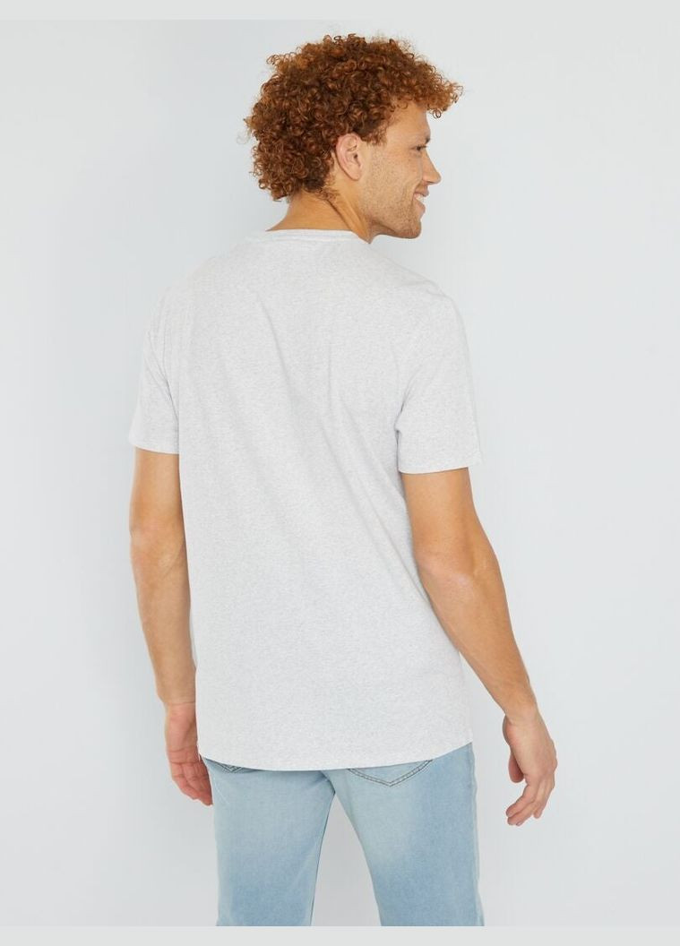 Светло-серая футболка basic,светло-серый с принтом, Kiabi