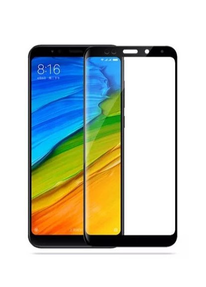 Закаленное защитное стекло на Xiaomi Redmi 5 Plus Черное Полное покрытие X-level (335258114)