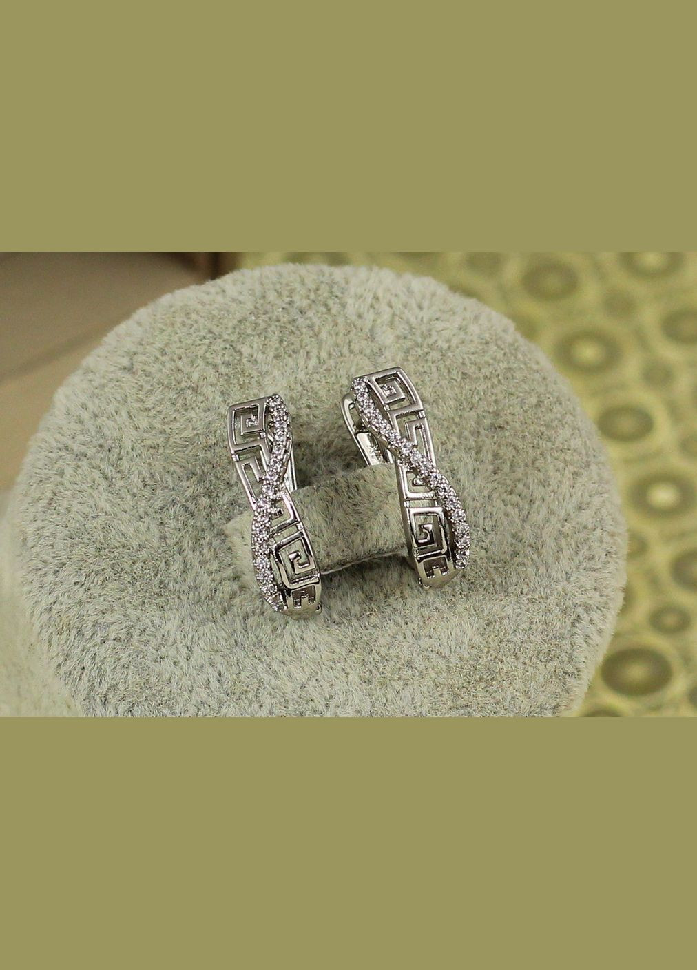 Сережки грецькі вісімочки 1.9 см сріблясті Xuping Jewelry (316433339)