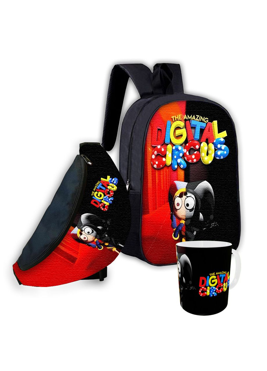 Набор детский цифровой цирк рюкзак 36х27см сумка-бананка, кружка с принтом для мальчика (1852) No Brand (326960459)