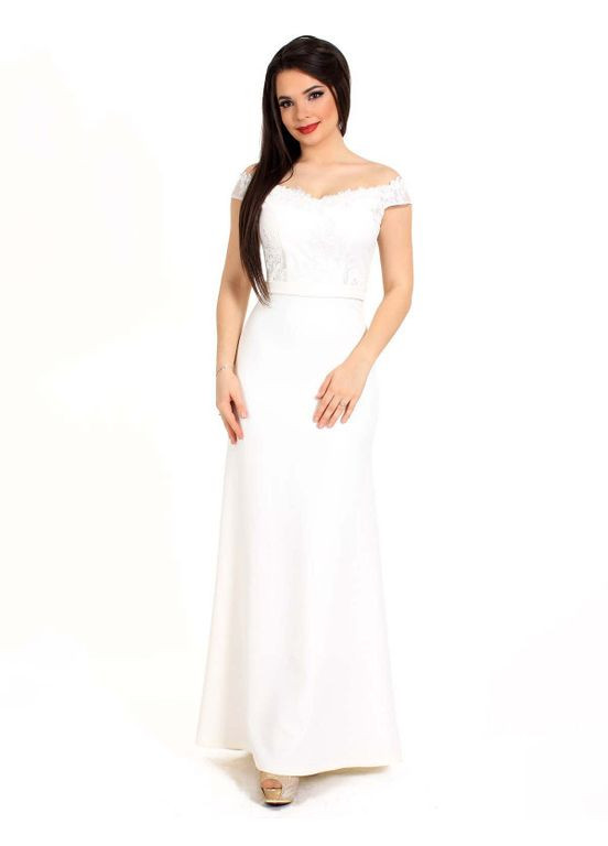 Белое коктейльное сукня Modna KAZKA