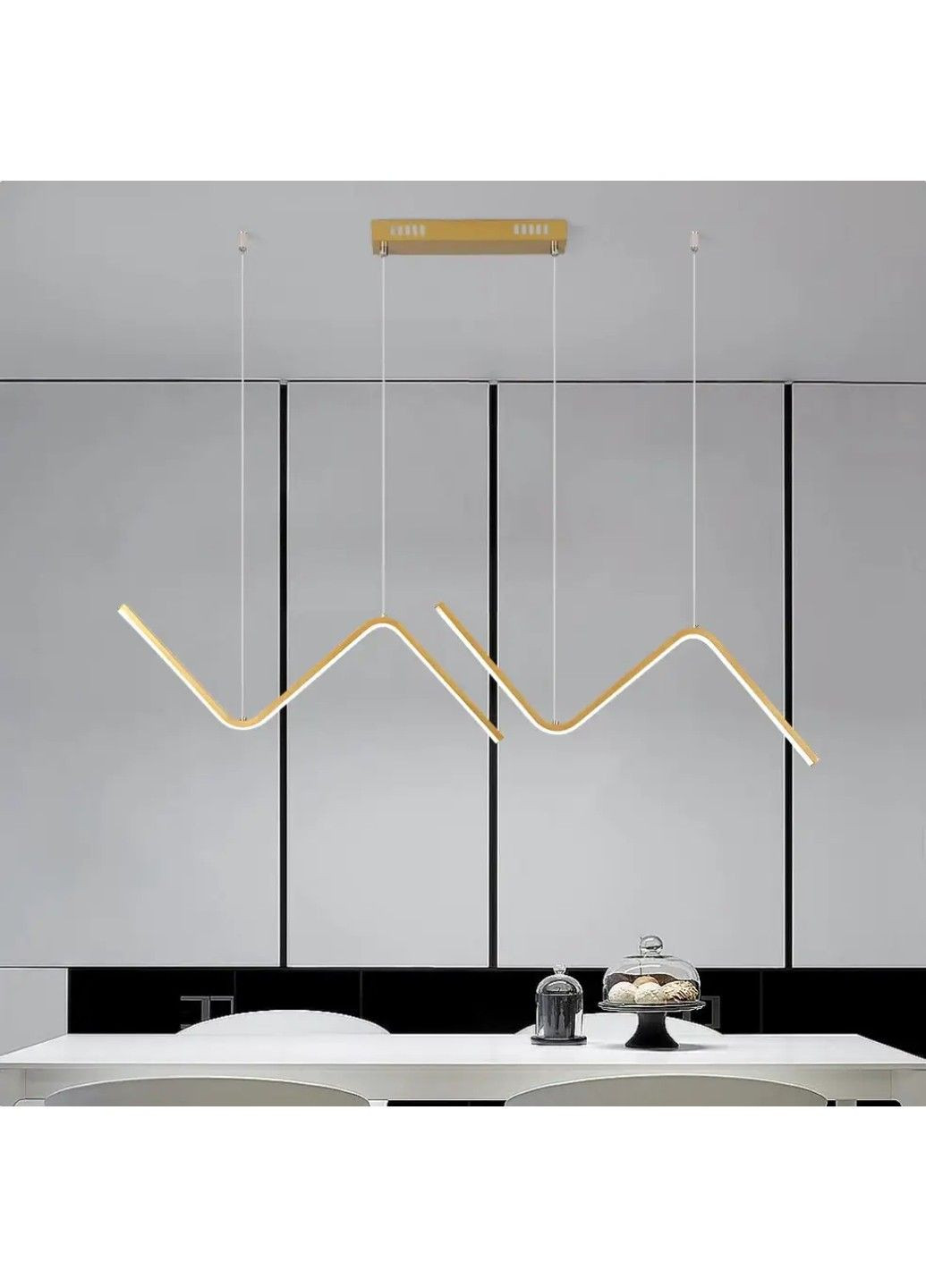 Світлодіодна люстра Австрія PJ820 (90х11см) Золотиста No Brand (331639962)