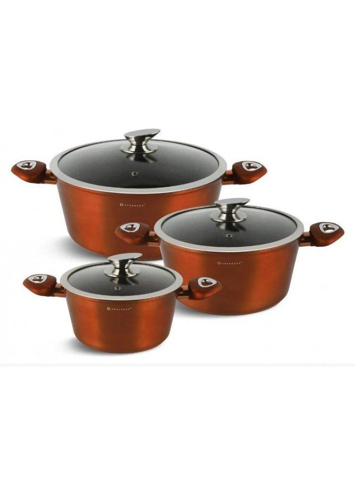 Универсальный набор кастрюль с крышками EB-7422 из литого алюминия с антипригарным покрытием Edenberg (297330922)