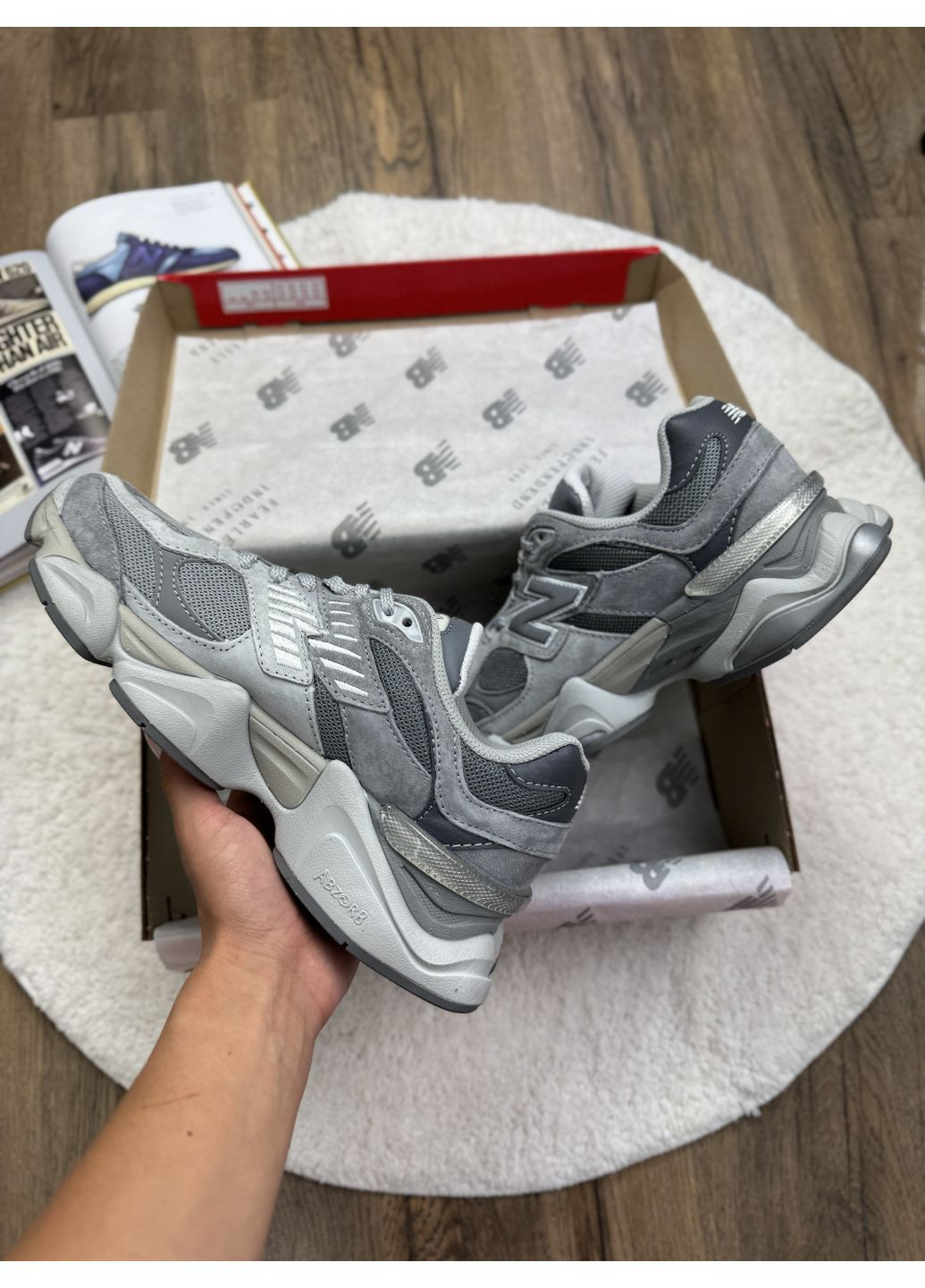 Сірі Осінні кросівки чоловічі new balance 9060 grey нью беланс 9060 No Brand