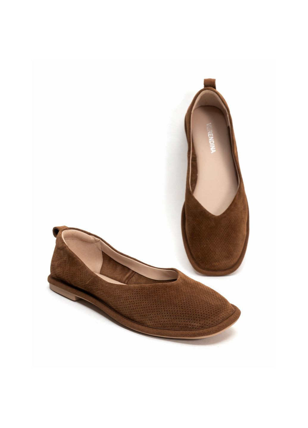 Женские балетки 01579 рыжие Verendina | рыжие натуральная замша (352189694)