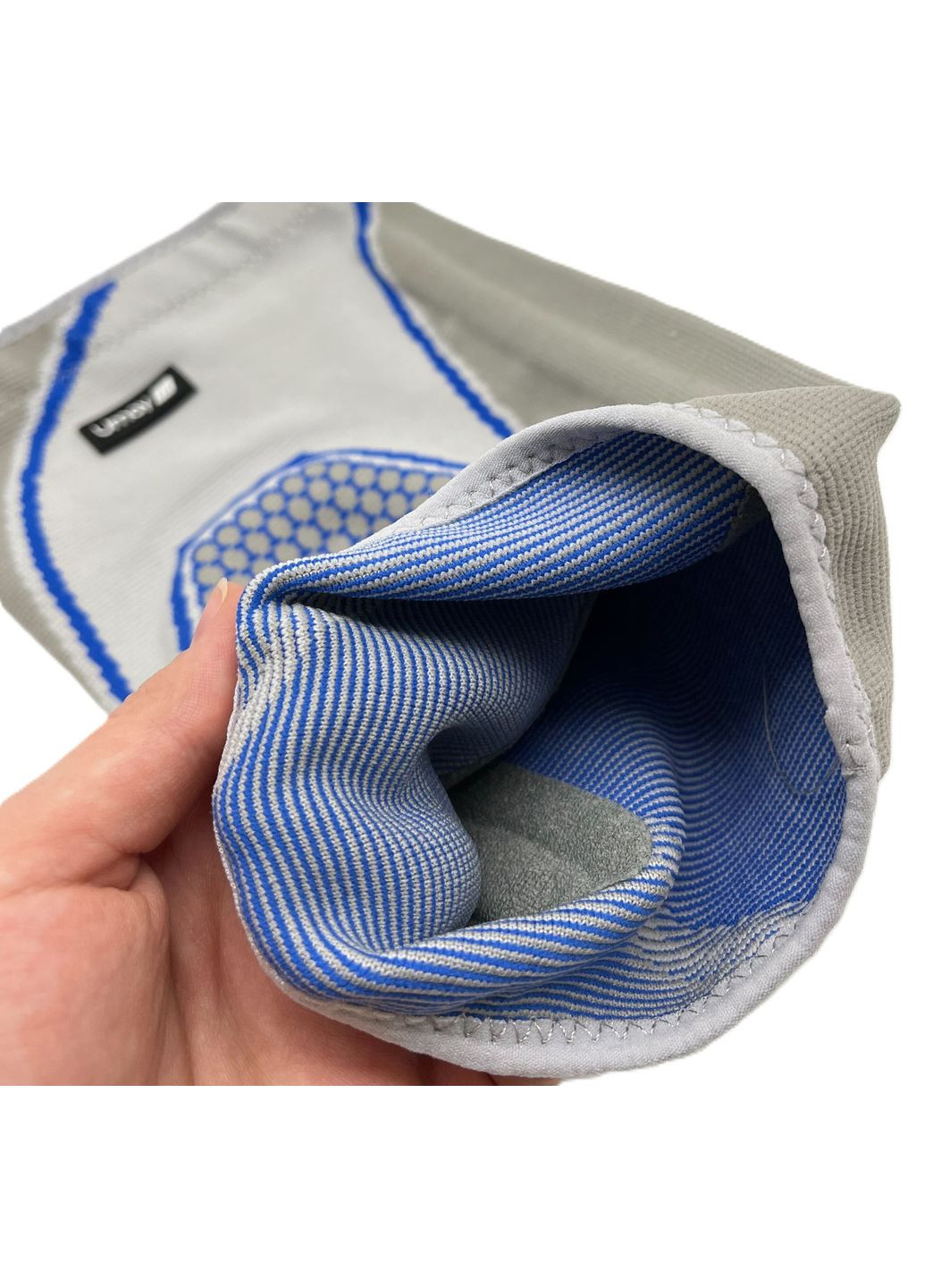 Бандаж для коліна синьо-сірий, розмір L, окружність коліна 35,5-39 см Umay (317955996)