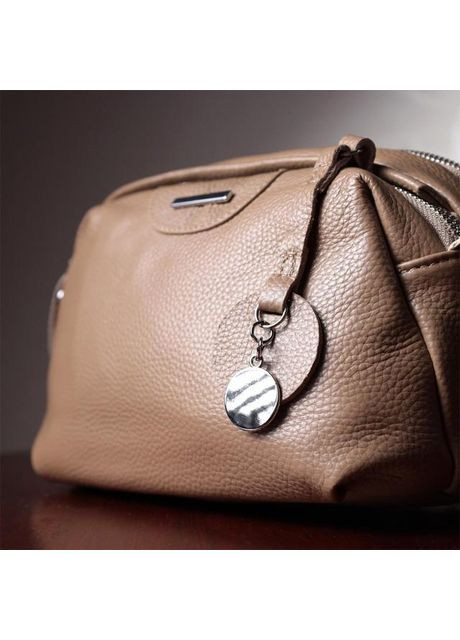 Сумка кросс-боди через плечо женская из натуральной кожи маленькая Бежевый 36679 Vintage (353690013)