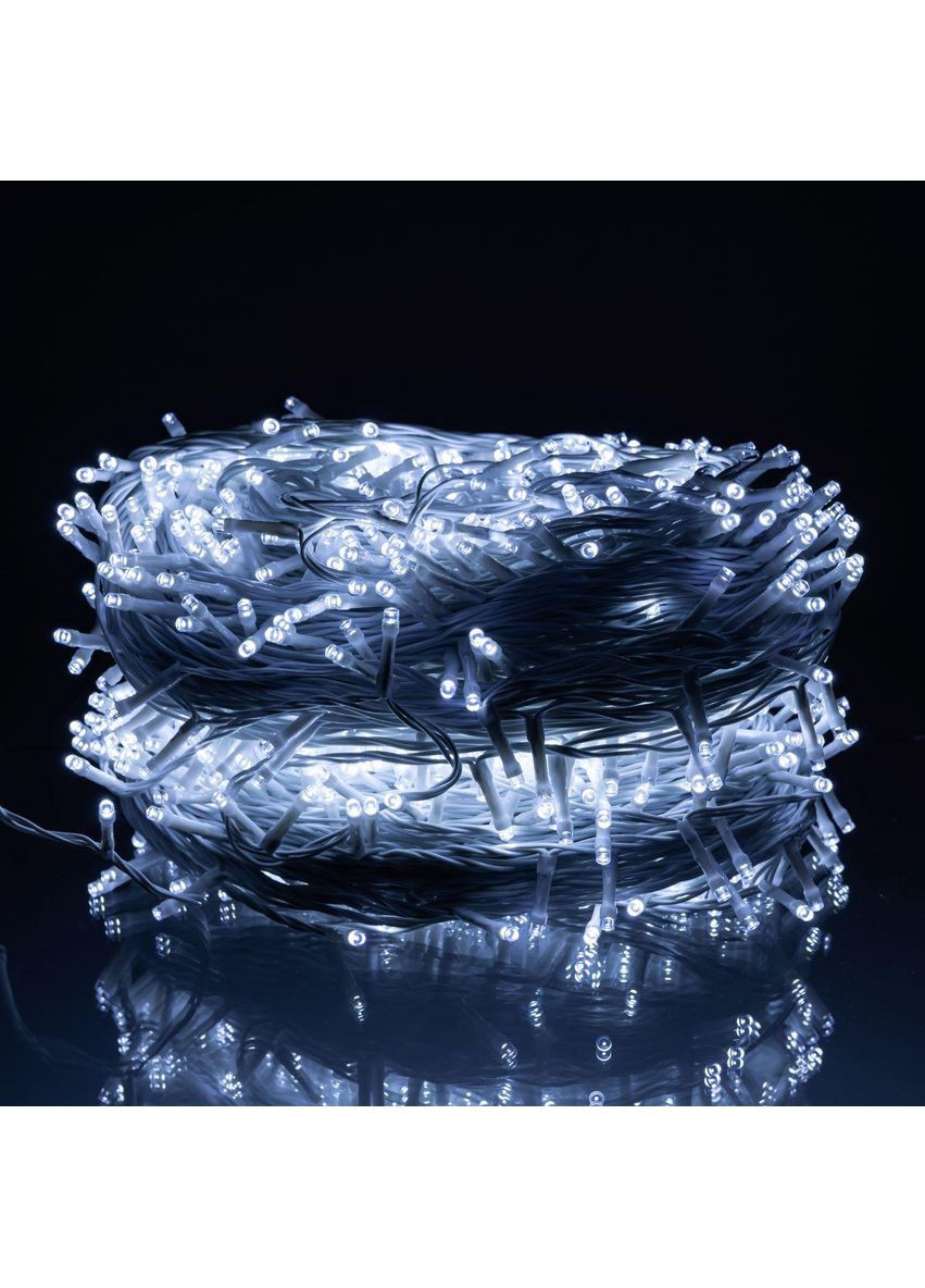 Гірлянда Різдвяна фея вулична 100 м 1000 LED білий провід Білий CF1000L100MWW Garlando (370801590)