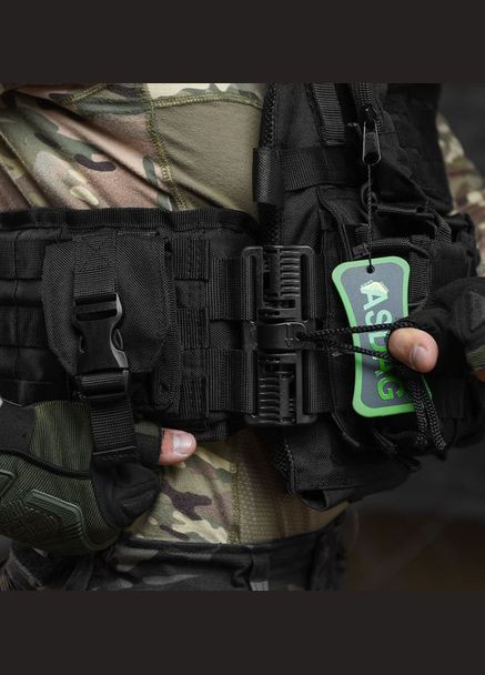 Плитоноска с быстрым сбросом 7 подсумков черная ASDAG (330143475)