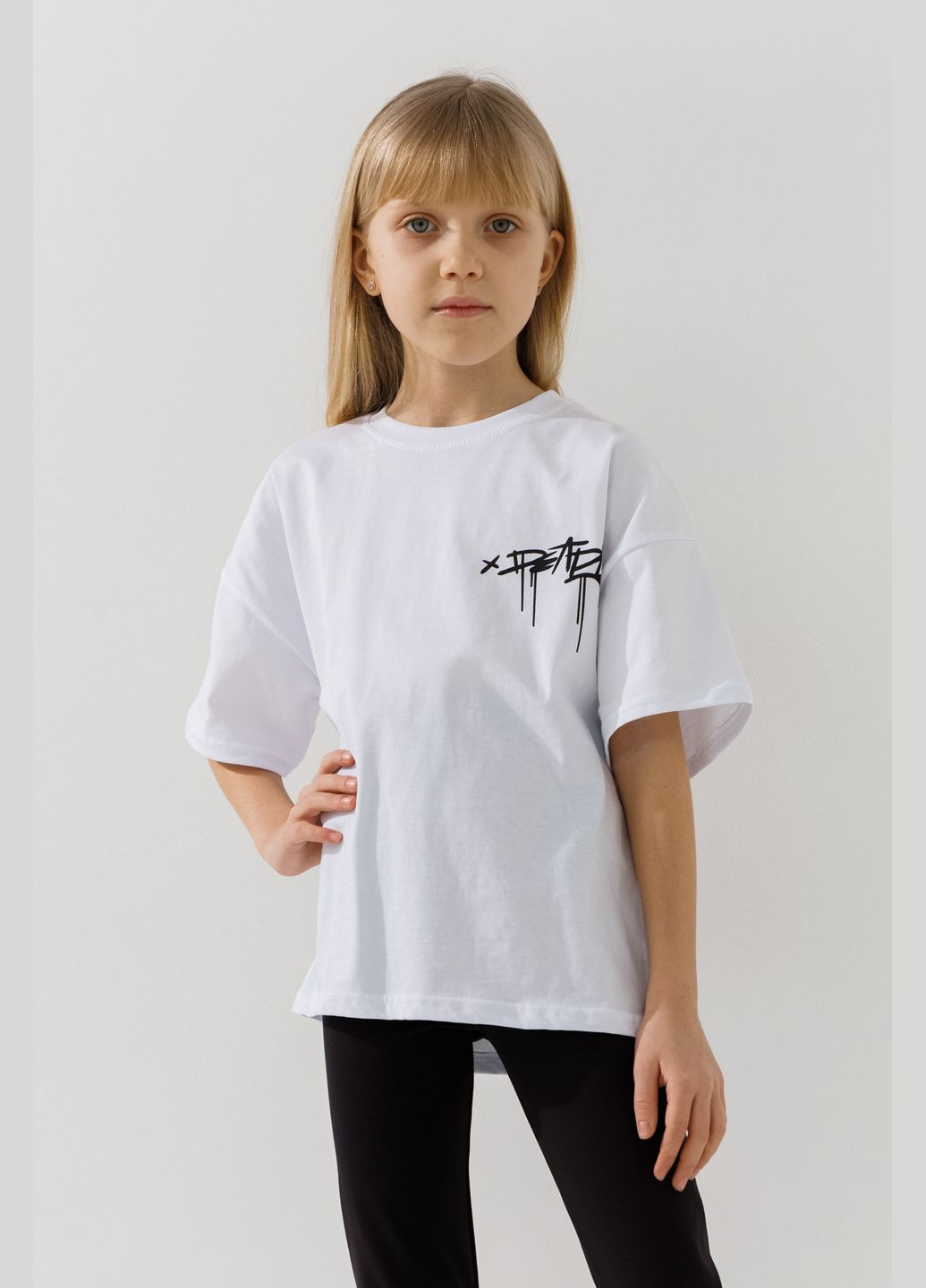 Біла демісезонна футболка з принтом для дівчинки 12155 116 см shop (2000990959393) Baby Show