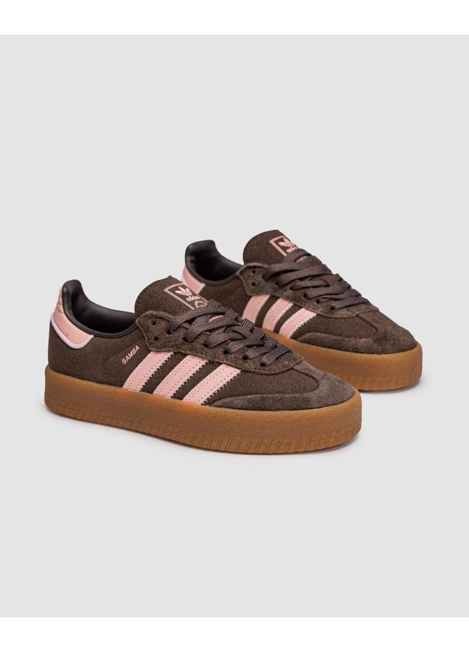 Кросівки жіночі Adidas Dark Brown Wonder Mauve No Brand Sambae темно-коричневі демісезони (369382051)