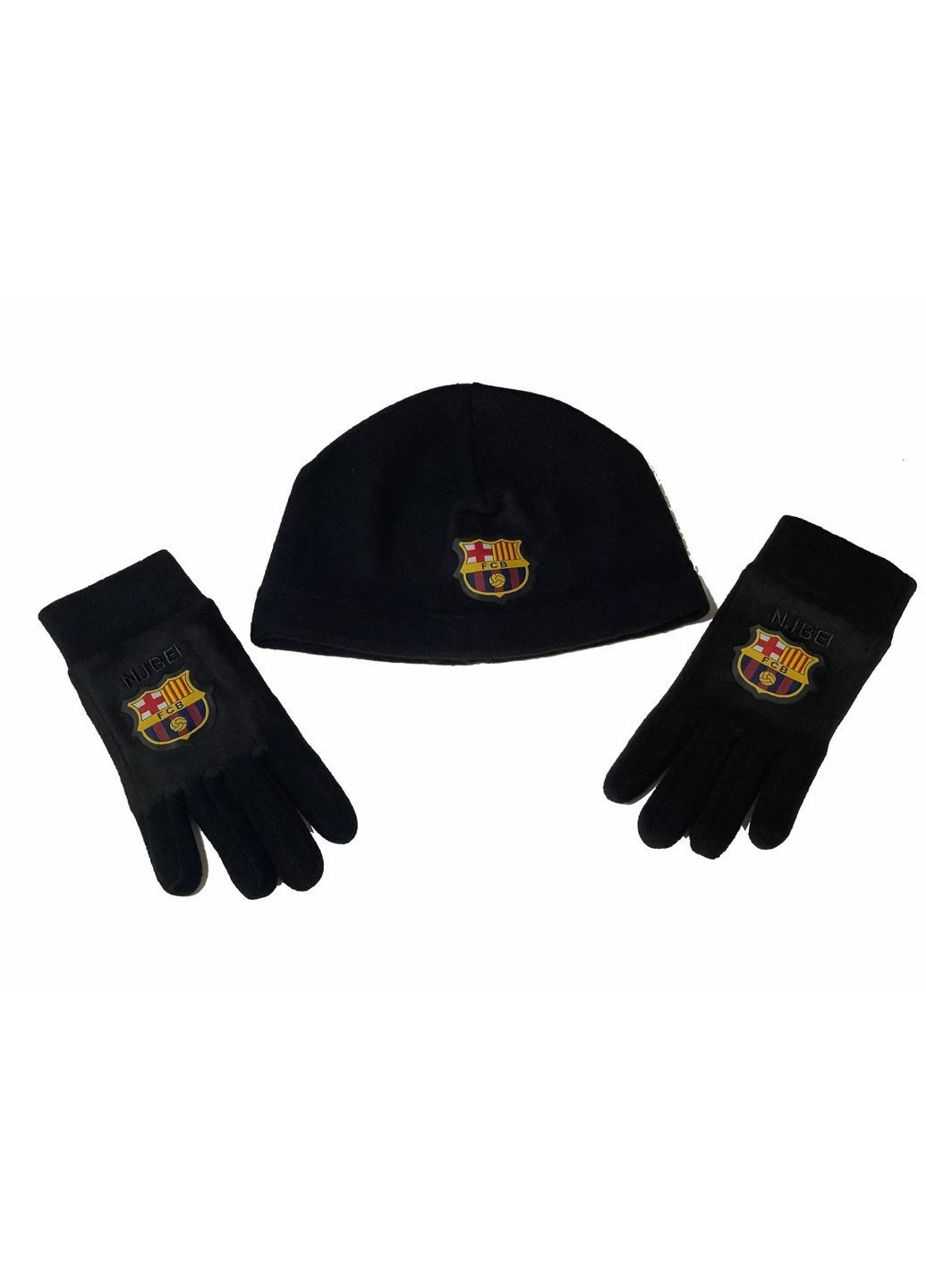 Комплект чоловічий Barcelona шапка UNI, рукавички S, чорний No Brand (363194954)