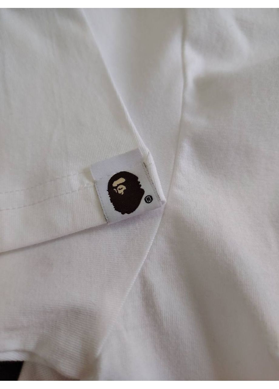 Белая футболка белая с передним принтом, мужская, в стиле bape a bathing ape No Brand