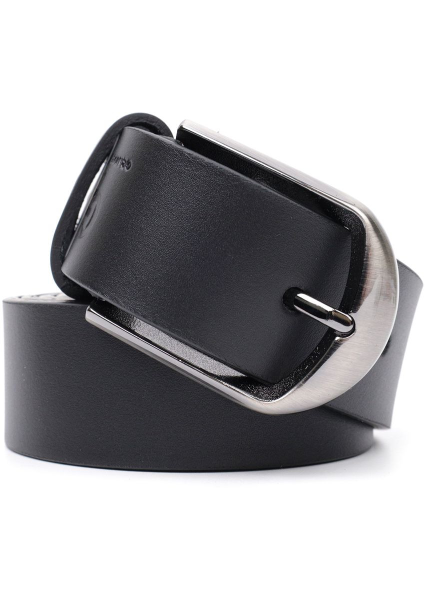 Мужской ремень кожаный классический брючный 11680 Черный Grande Pelle (302972229)