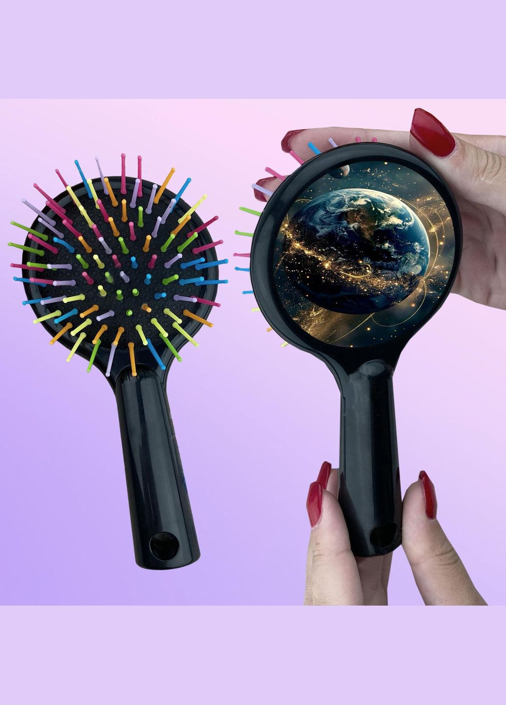 Гребінець для волосся Космос #018 Чорний No Brand (315043378)