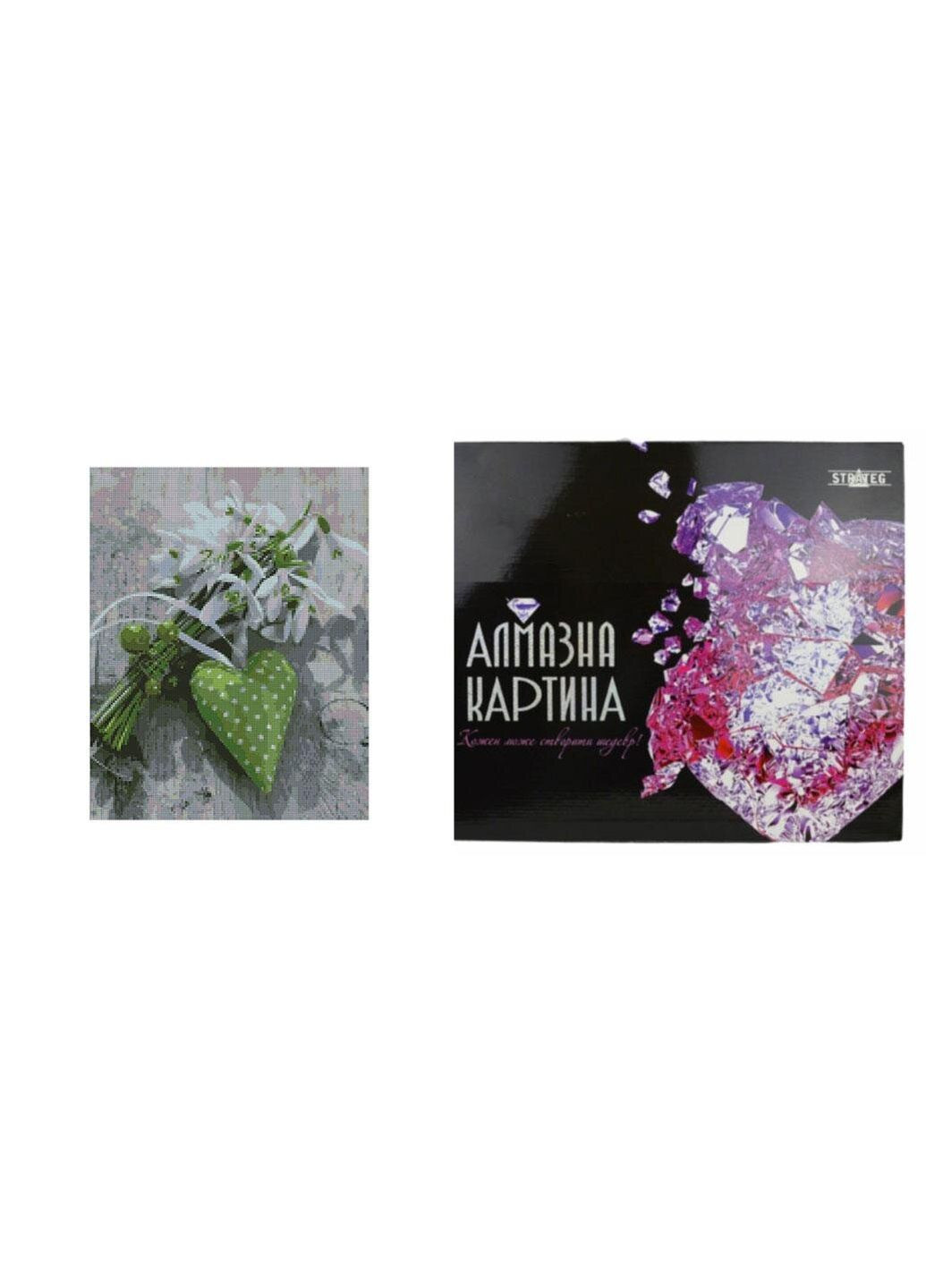 Набор для творчества алмазная картина "Зеленое сердце" FA40801 Strateg (333931343)