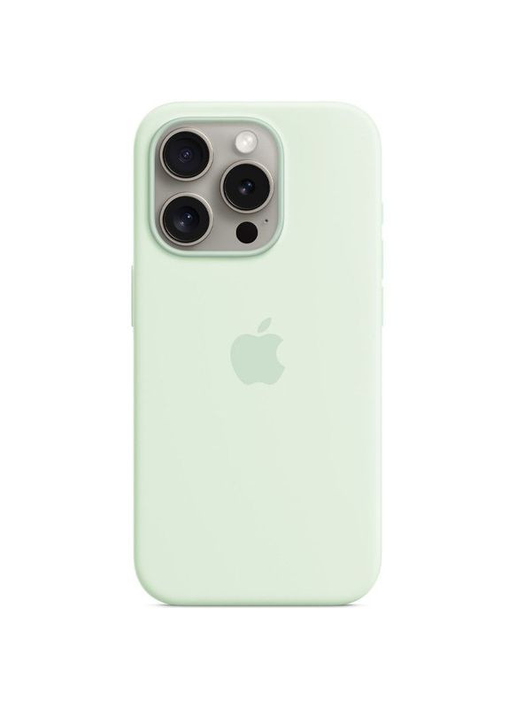 Чохол Silicone case (AAA) з MagSafe та Animation для Apple iPhone 15 Pro Max (6.7") М'ятний Epik (372499762)