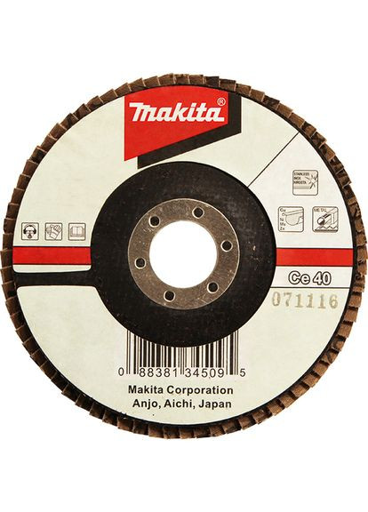 Лепестковый шлифовальный диск D-28450 (115х22.23 мм, Ce40) плоский (30410) Makita (295043965)