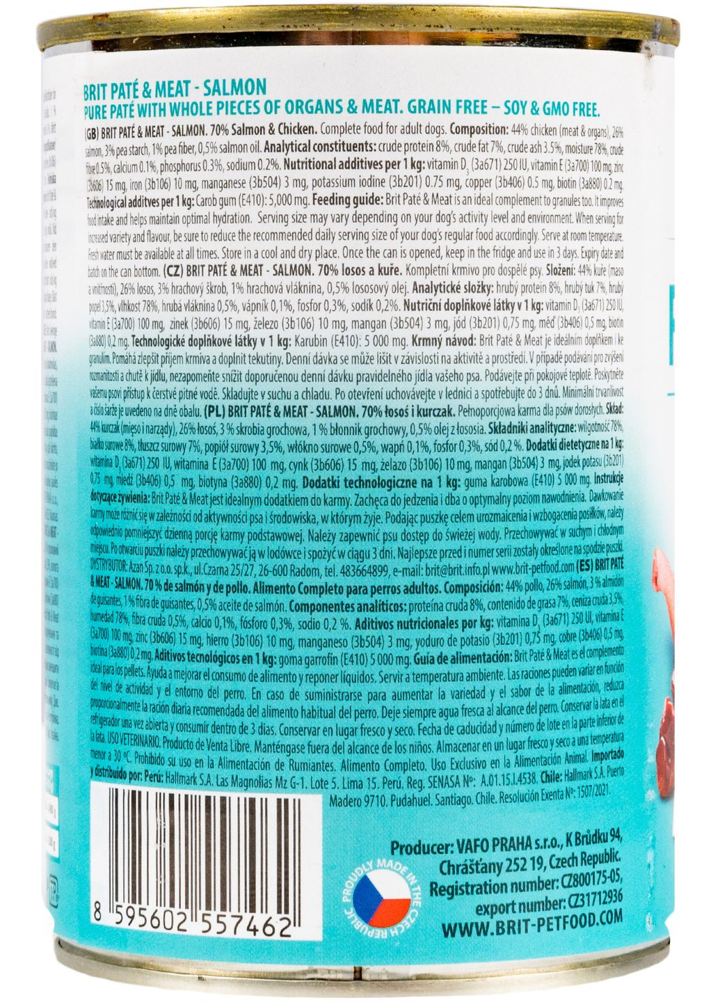 ПАК.Вологий корм для собак Brit Paté & Meat зі смаком лосося та курки 6 шт по 400 г Brit Care (306442436)