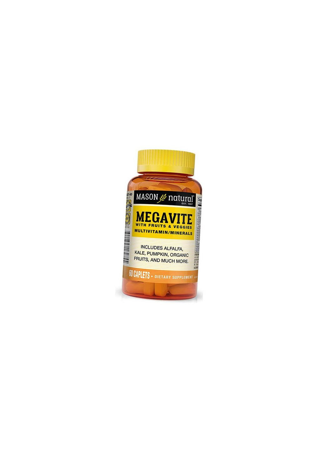 Megavite with Fruits & Veggies Multivitamin/Minerals 60каплет (36529018) Mason Natural (293255452)