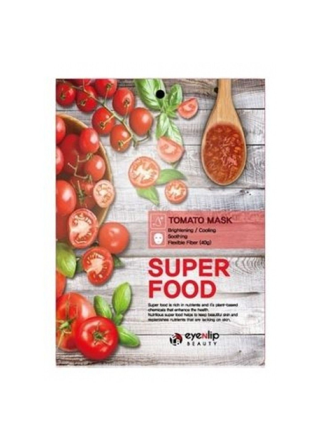 Тканинна маска для обличчя з екстрактом томату Super Food Mask Tomato 23ml Eyenlip (305613807)