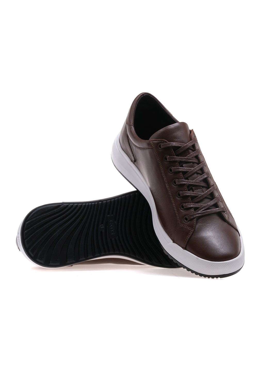 Коричневі кеди чоловічі 432-3/brown leather Ikos