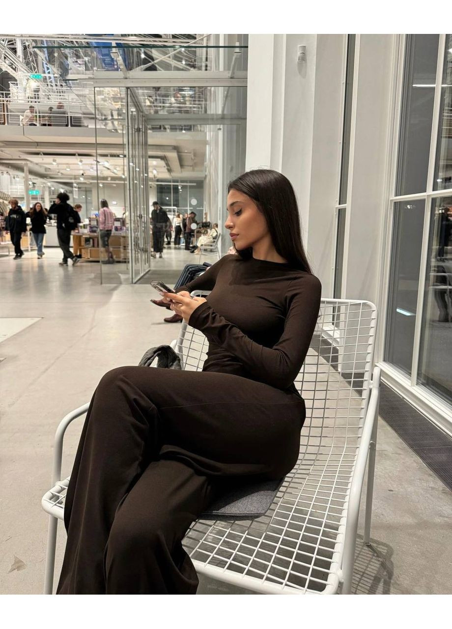 Жіночий костюм з віскози: лонгслів з вирізами + штани палаццо👉 Заміри в описі GD/GL Модний простір (364966898)